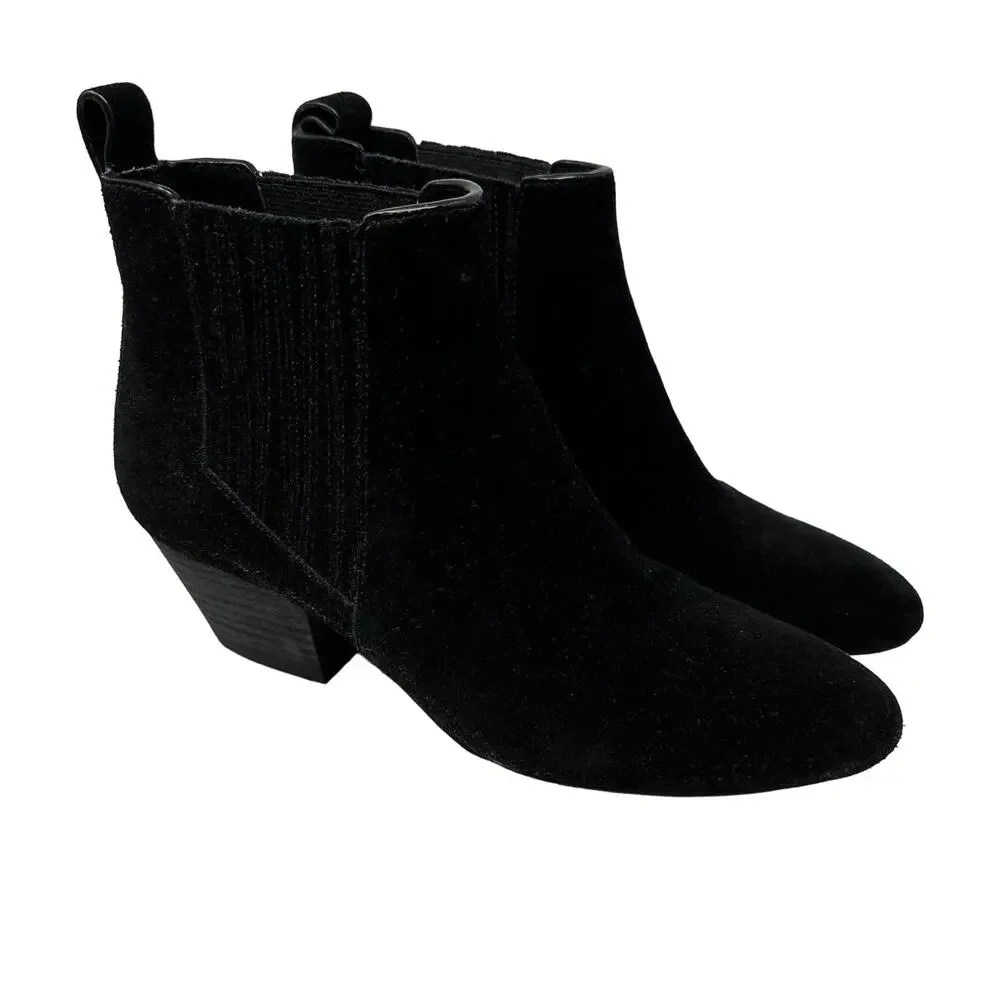 Splendid Women's Size 7.5 Suede Chelsea Ankle Booties Boots Almond Toe